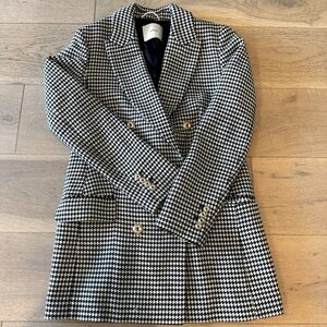Aritzia gingham blazer - black and white